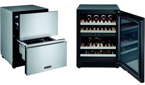 Холодильник и винный шкаф LG SIGNATURE для размещения под столешницей